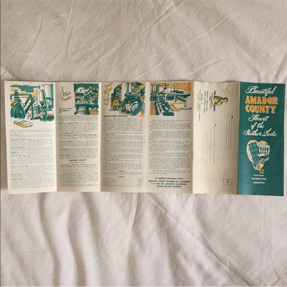 1960’s California Illustrated Amador County Map - Picture 4 of 5